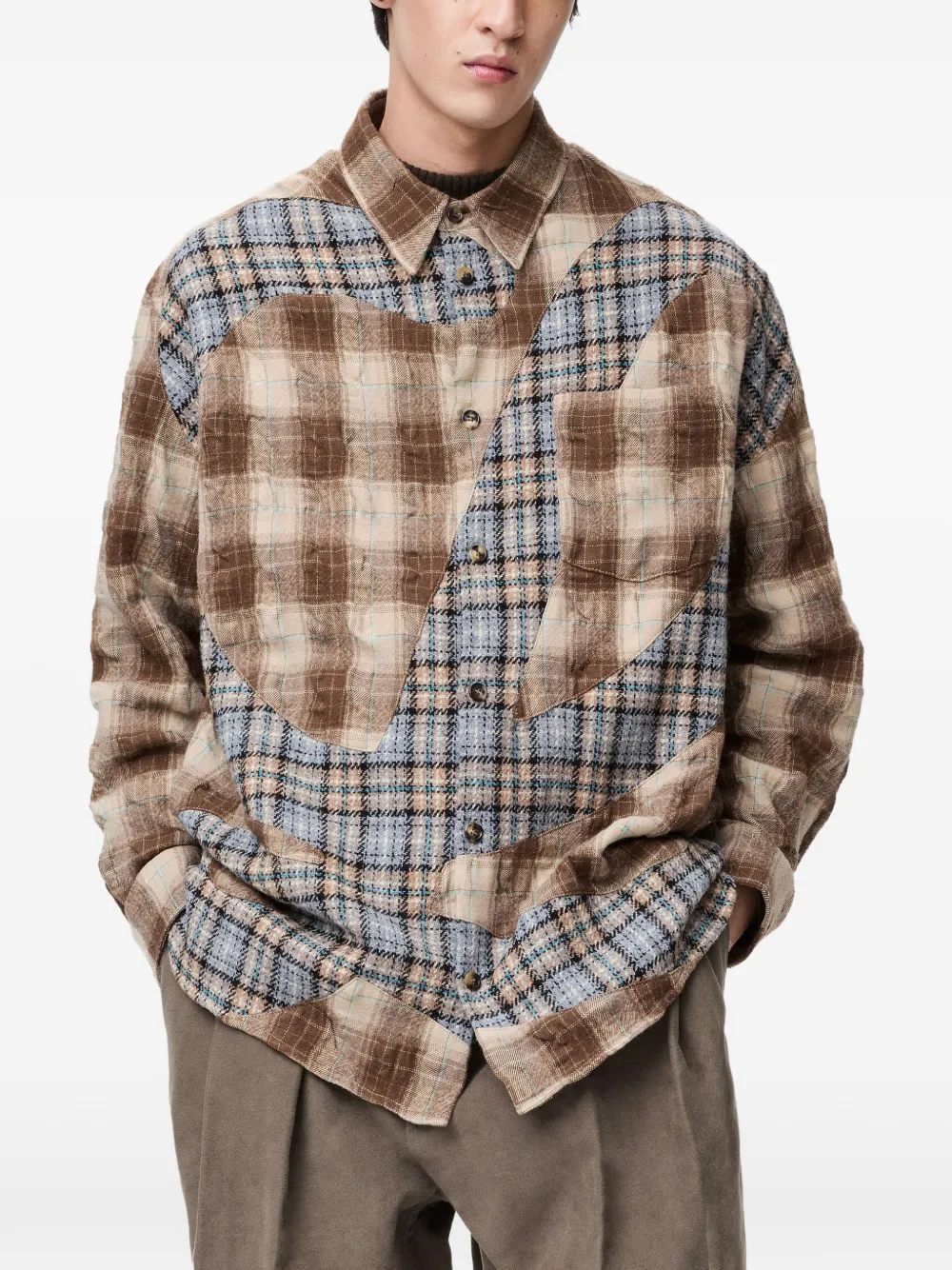 LOEWE patchwork shirt - Brown