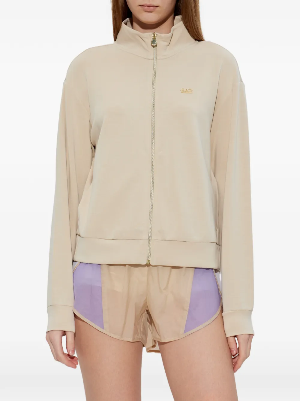 Zip-Up Logo-Detail Sweatshirt
