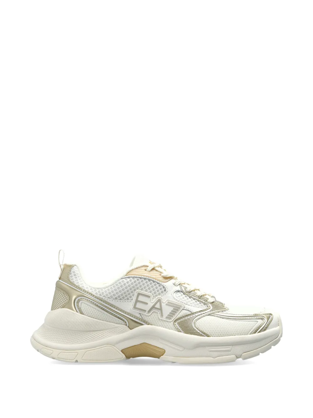 Ea7 Emporio Armani Sneakers met logo Beige