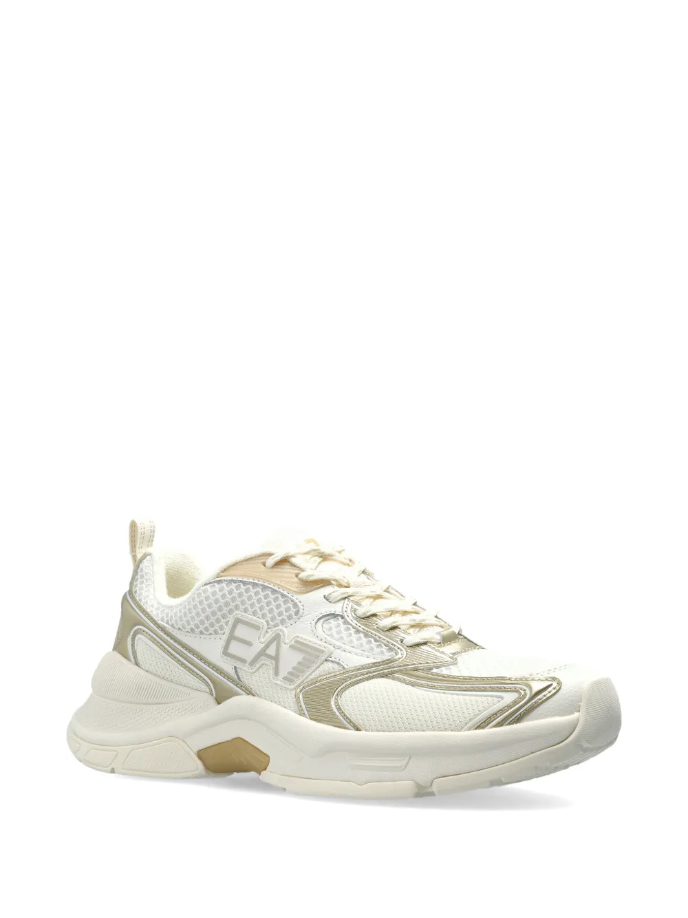 Ea7 Emporio Armani Sneakers met logo Beige