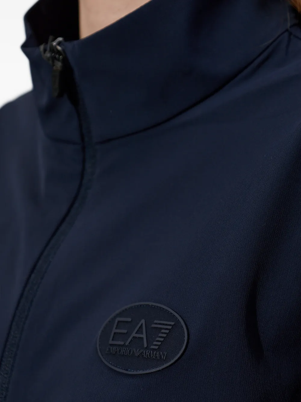 Ea7 Emporio Armani Sweater met rits en logodetail Blauw