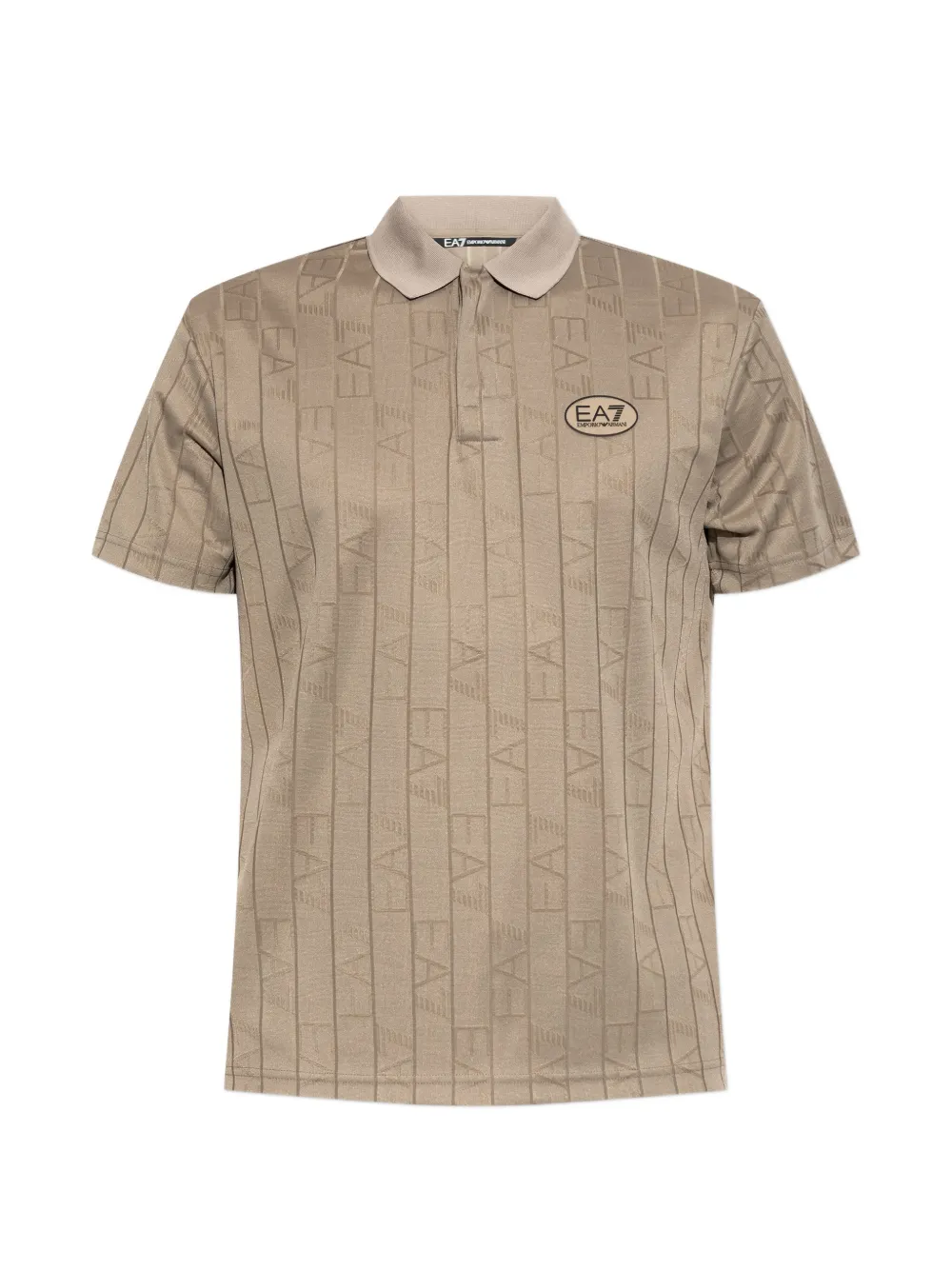 Ea7 Emporio Armani monogram-pattern polo shirt - Nude