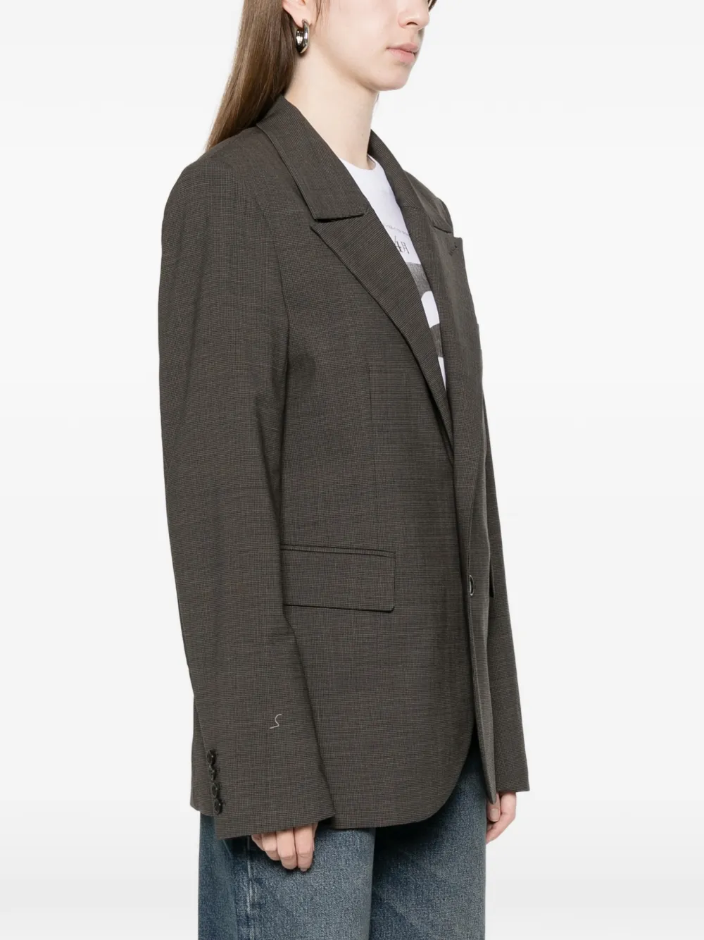  6397 Houndstooth Blazer - Grey 