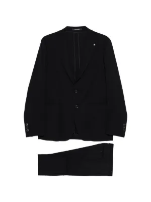 Tagliatore Pinstripe double-breasted Suit | Black | FARFETCH