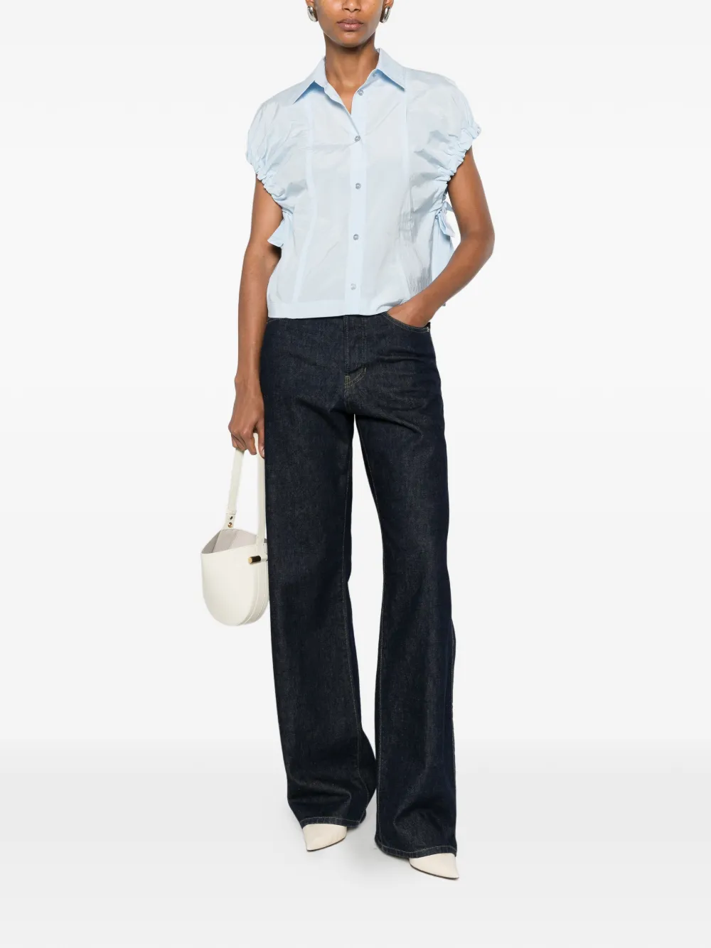Erika Cavallini Shirt met ruches Blauw