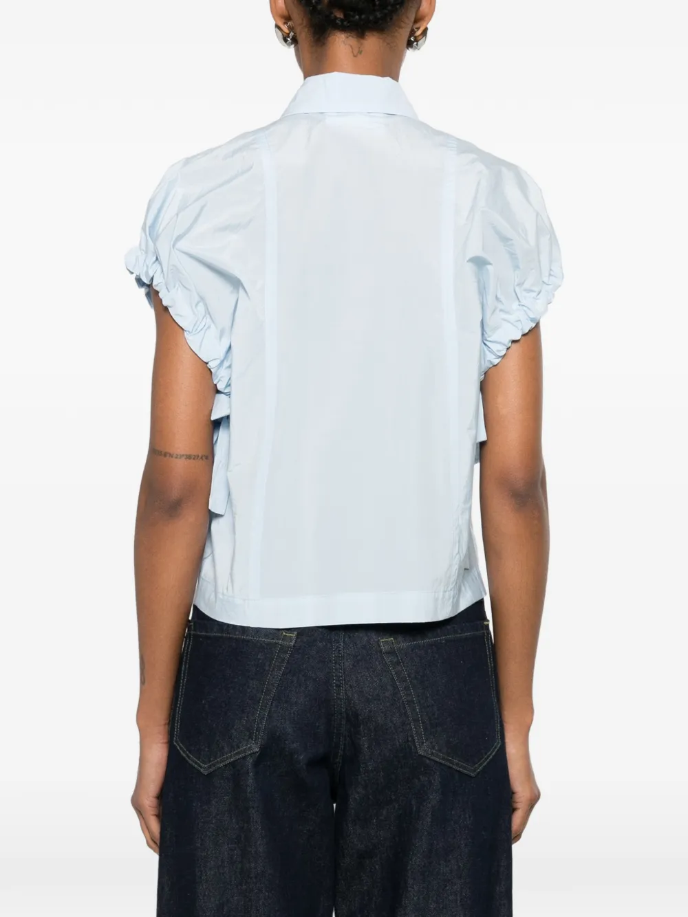 Erika Cavallini Shirt met ruches Blauw