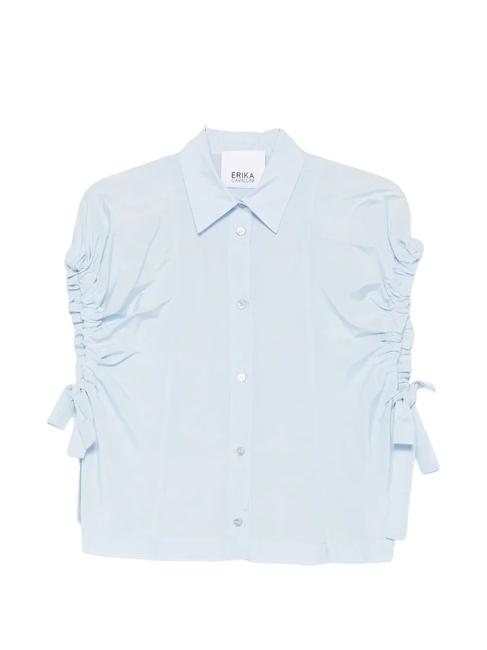 Erika Cavallini ruched-sleeve shirt - Blu