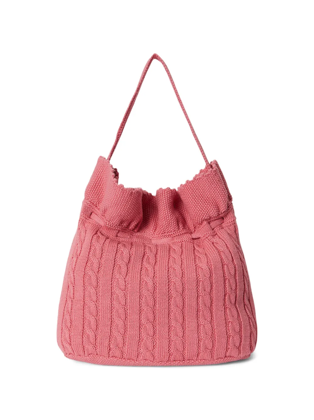 Cable-Knit Drawstring Bag