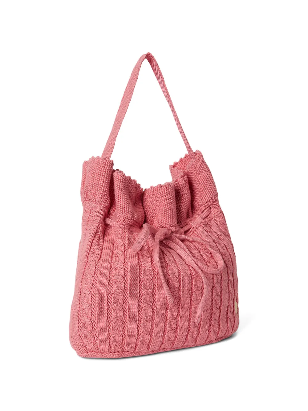 Cable-Knit Drawstring Bag