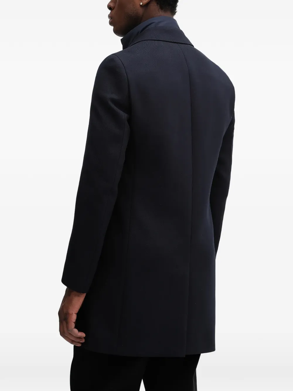 Hugo Boss Button-up Coat In Black