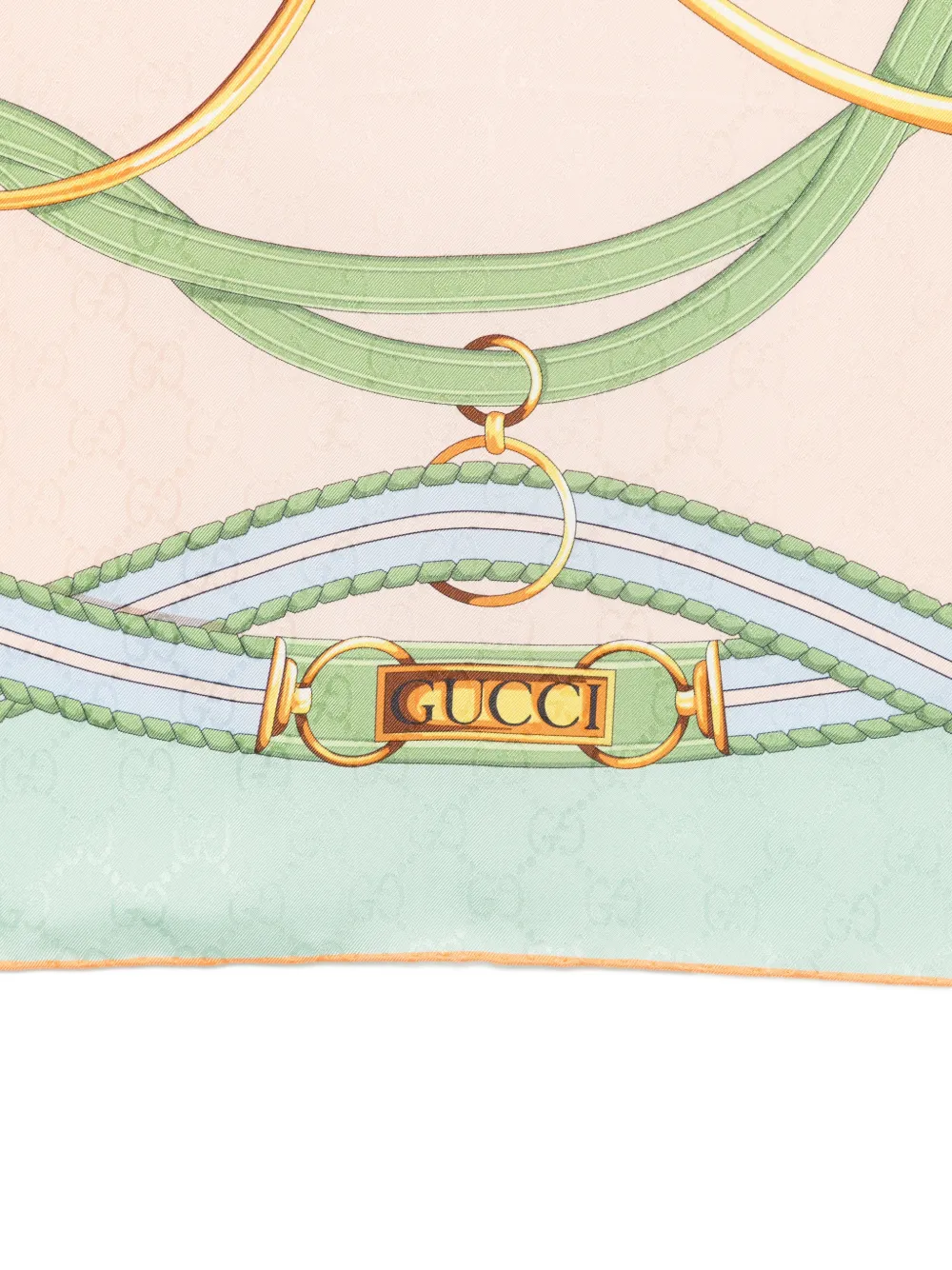 Gucci Printed Silk Jacquard Carré in Green, view 3