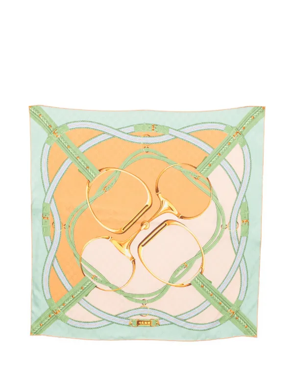 Gucci Printed Silk Jacquard Carré in Green
