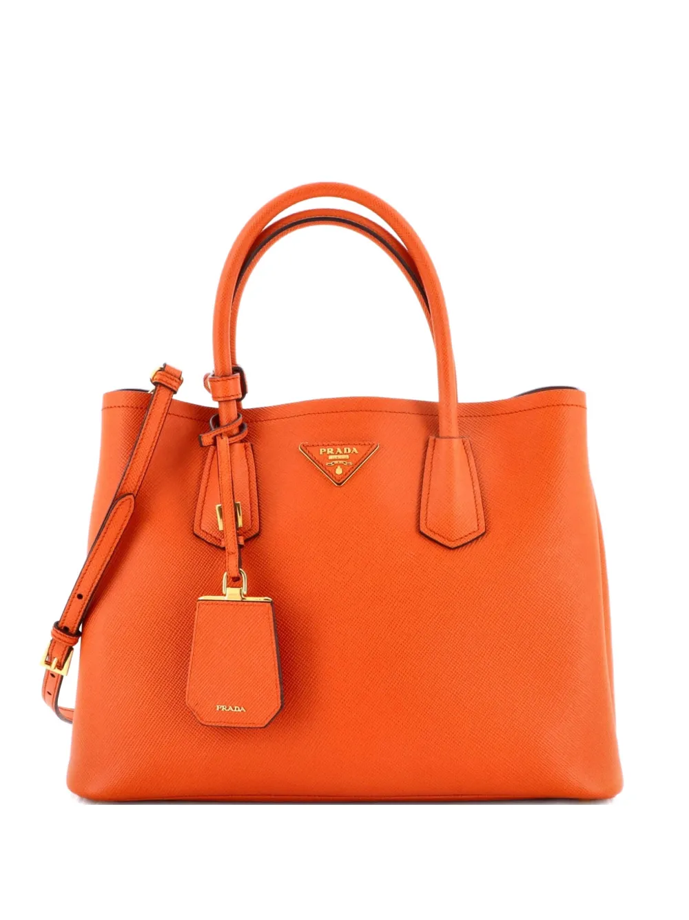 Prada Pre-Owned Cuir Double Saffiano Leather Medium tote bag - Arancione
