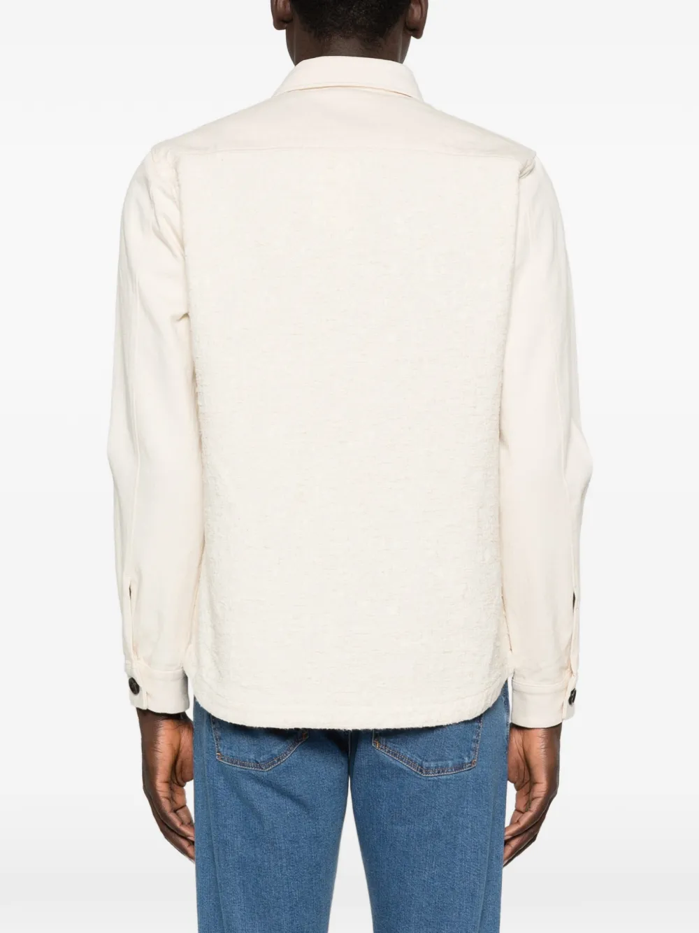 Profuomo Shirtjack met vlakken Beige