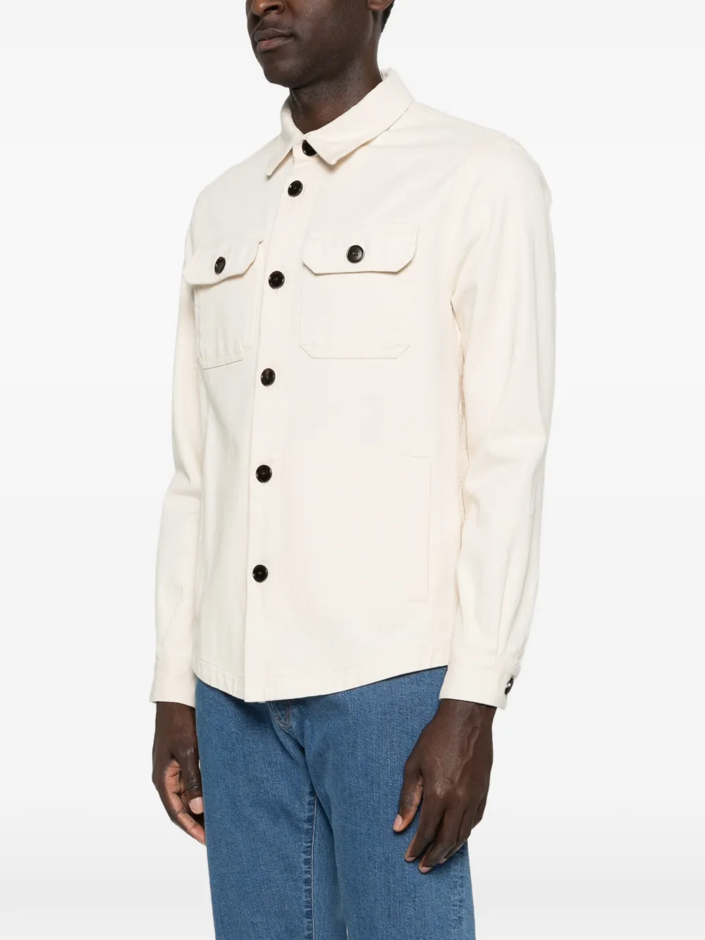  Profuomo Panelled Shirt Jacket - Neutrals 