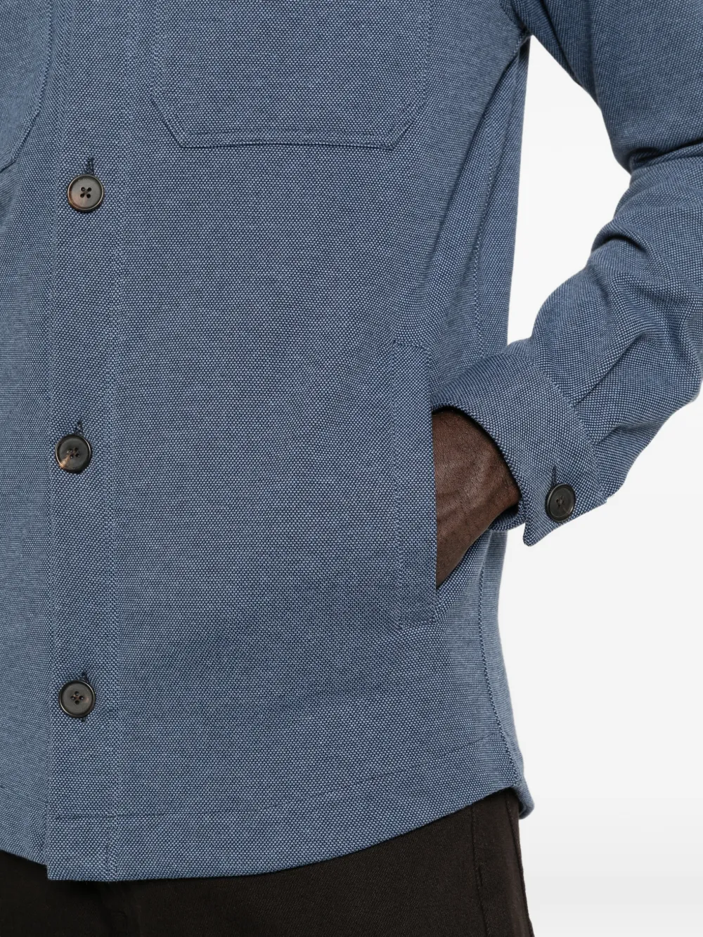 Profuomo Shirtjack met klassieke kraag Blauw