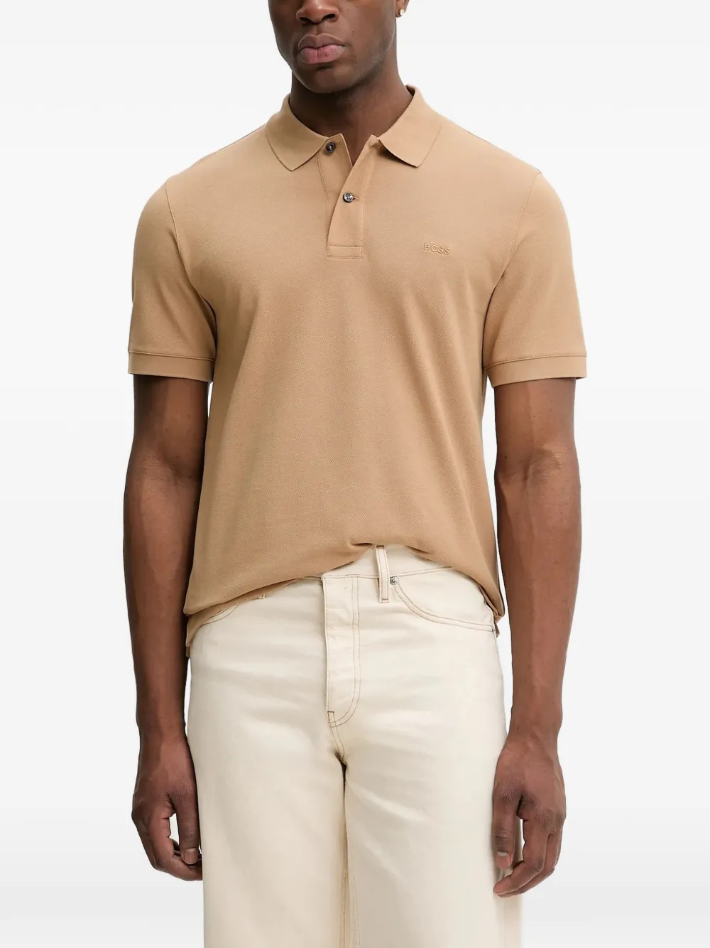 BOSS half-button polo shirt - Toni neutri