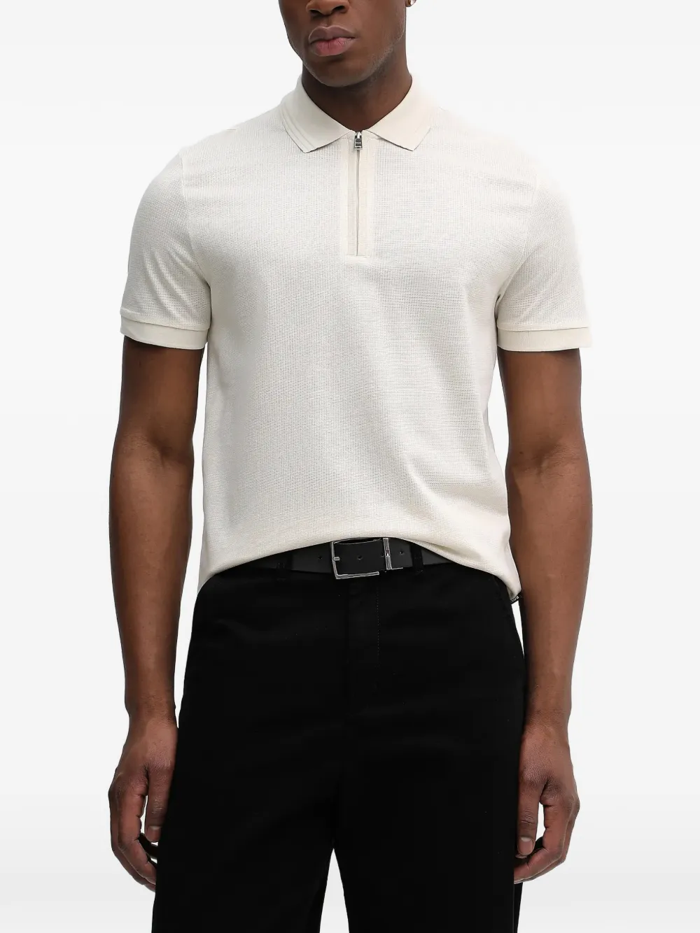 BOSS H-Paras half-zip polo shirt - Toni neutri