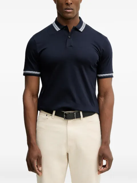 BOSS striped-trim polo shirt