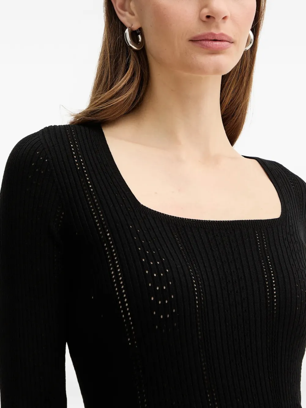 TWINSET Trui met vierkante hals Zwart