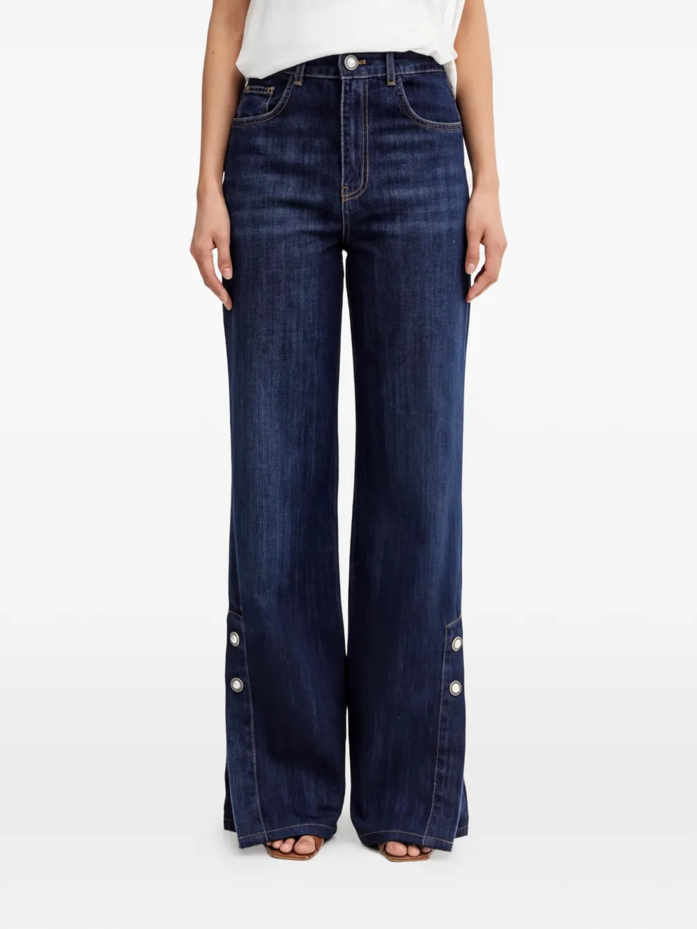 TWINSET Jeans mit geknöpftem Schlitz - Blau