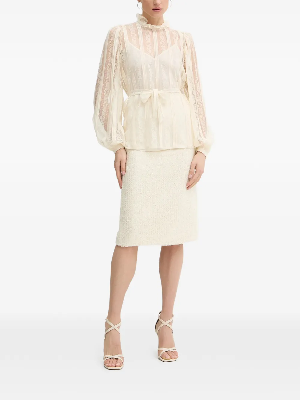TWINSET Rok verfraaid met pailletten Beige