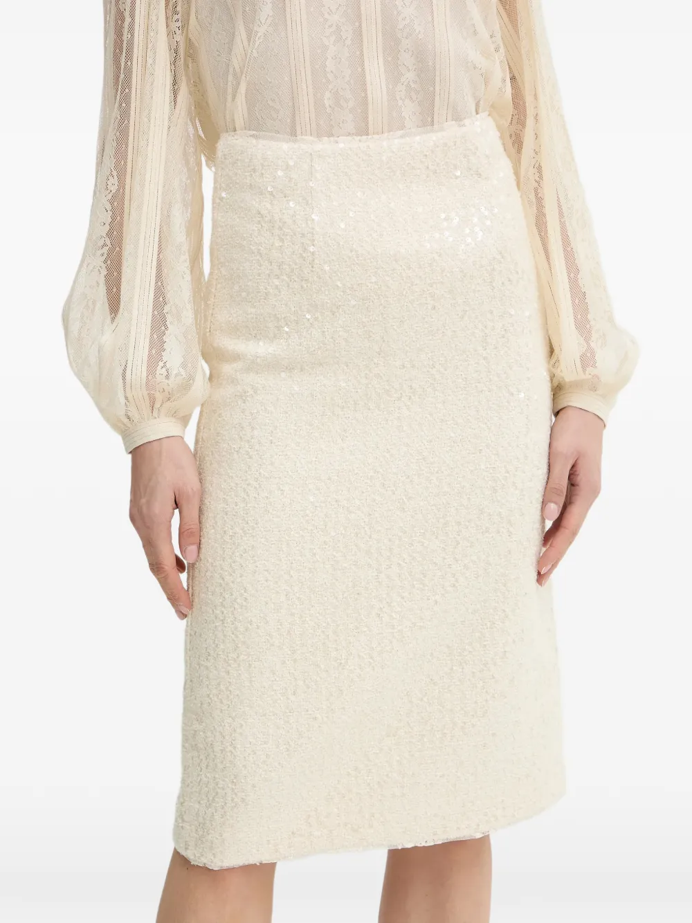 TWINSET sequin-embellished skirt - Toni neutri