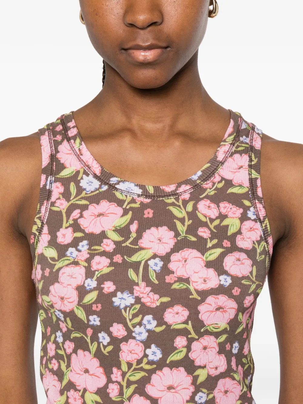 Diesel Top met bloemenprint Bruin