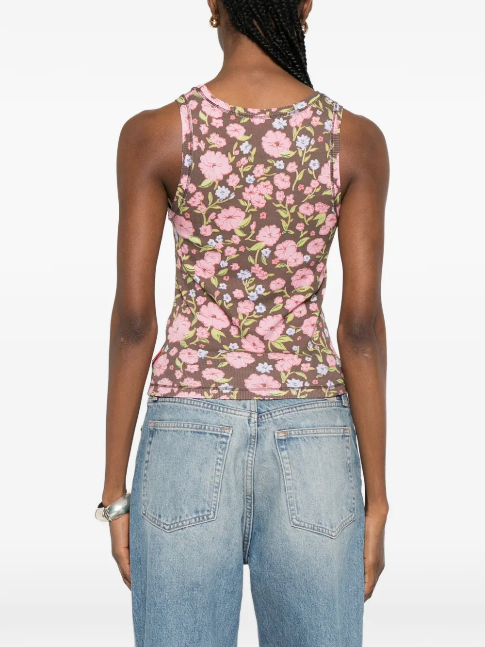 Diesel Top met bloemenprint Bruin