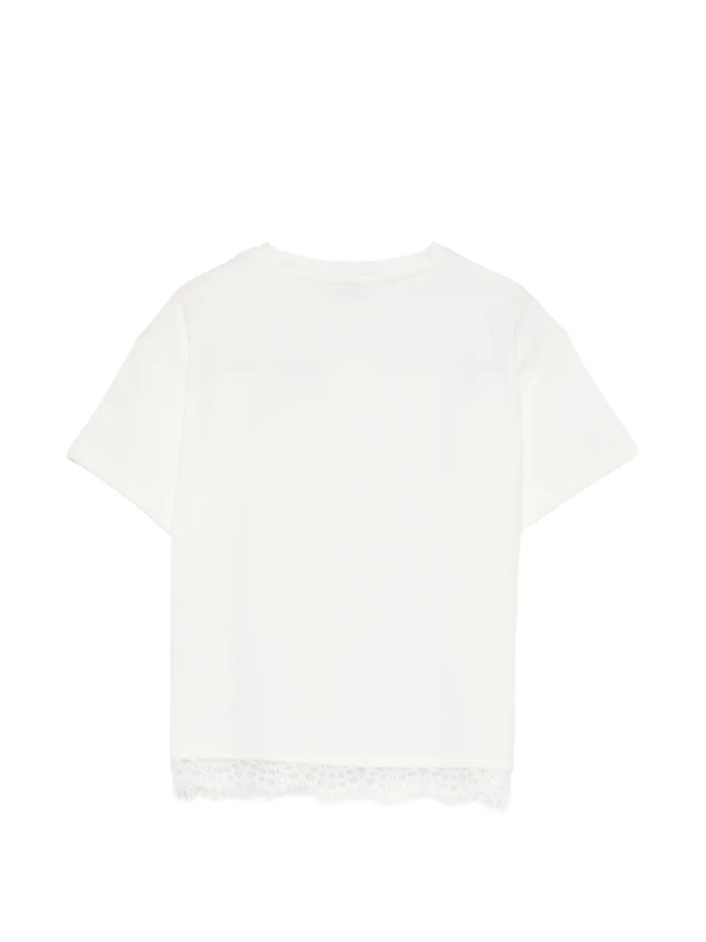 Pinko Kids T-shirt met kanten afwerking Wit
