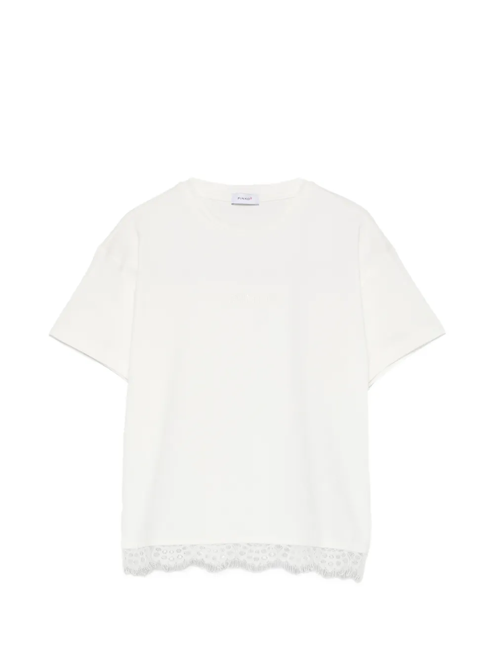 Pinko Kids lace-trim T-shirt - Bianco