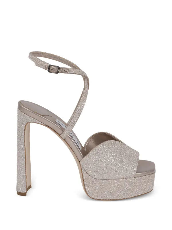 Jimmy Choo Glitter Platform Sandals in Neutrals