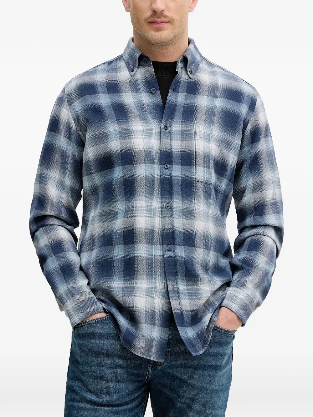 BOSS checked shirt - Blau