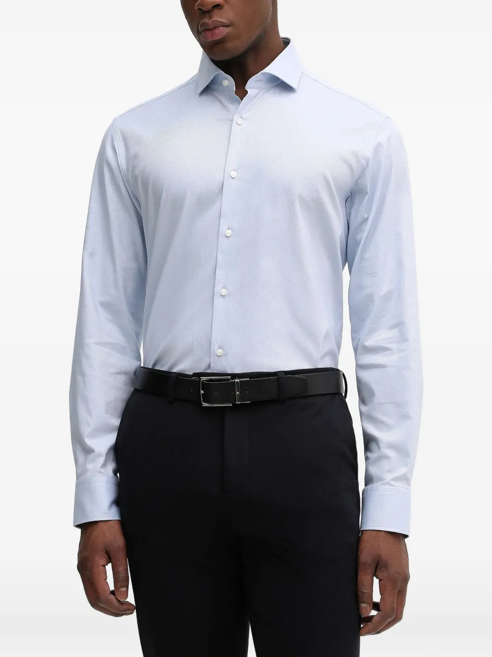 BOSS buttoned long-sleeve shirt - Blu