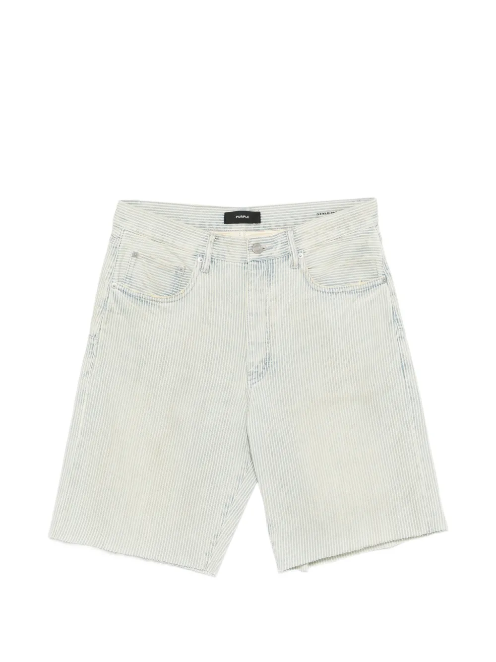 Purple Brand striped raw-cut shorts - Blu