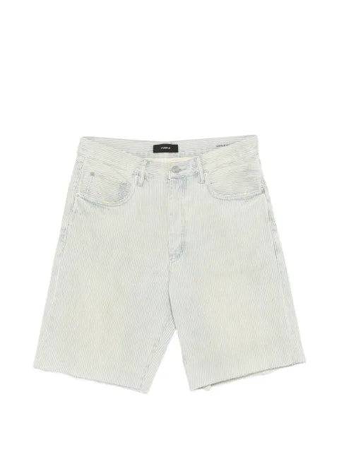 Purple Brand striped raw-cut shorts