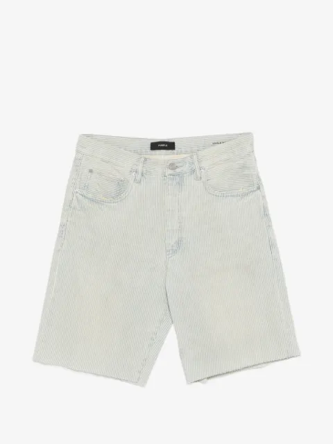 Purple Brand striped raw-cut shorts