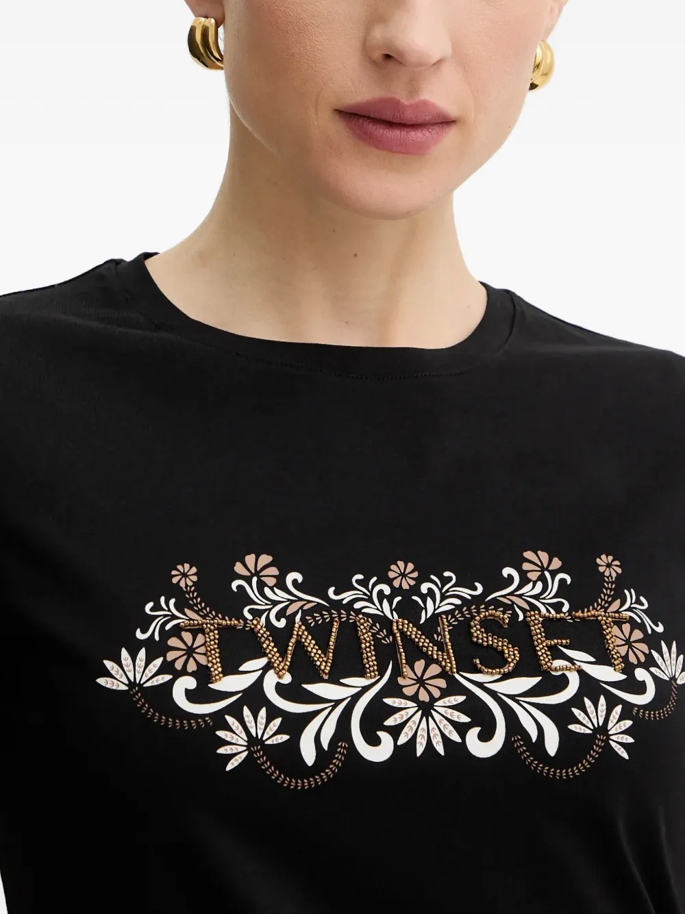 TWINSET T-shirt met bloemenpatroon Zwart