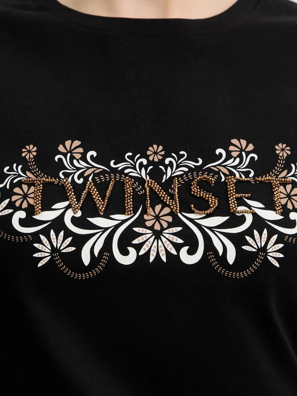 TWINSET T-shirt met bloemenpatroon Zwart