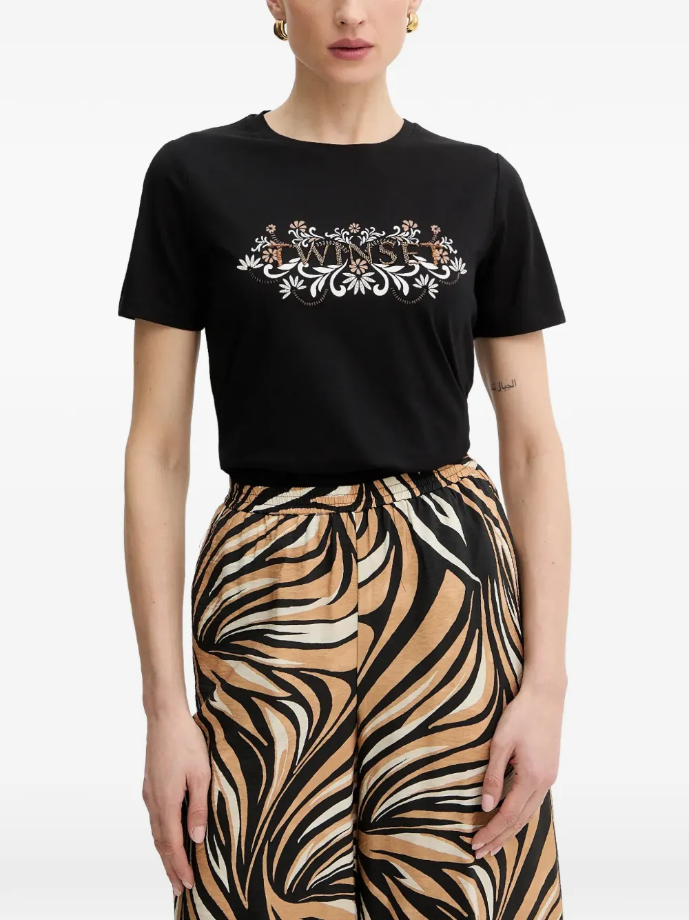 TWINSET floral-motif T-shirt - Nero