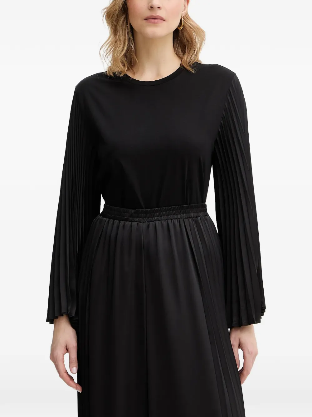 TWINSET pleated-sleeve blouse - Nero