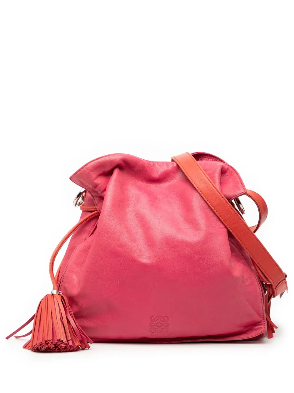 Loewe Pre-Owned Borsa a tracolla Flamenco 30 in nappa bicolore con dettaglio nappina 2011 - Rosa