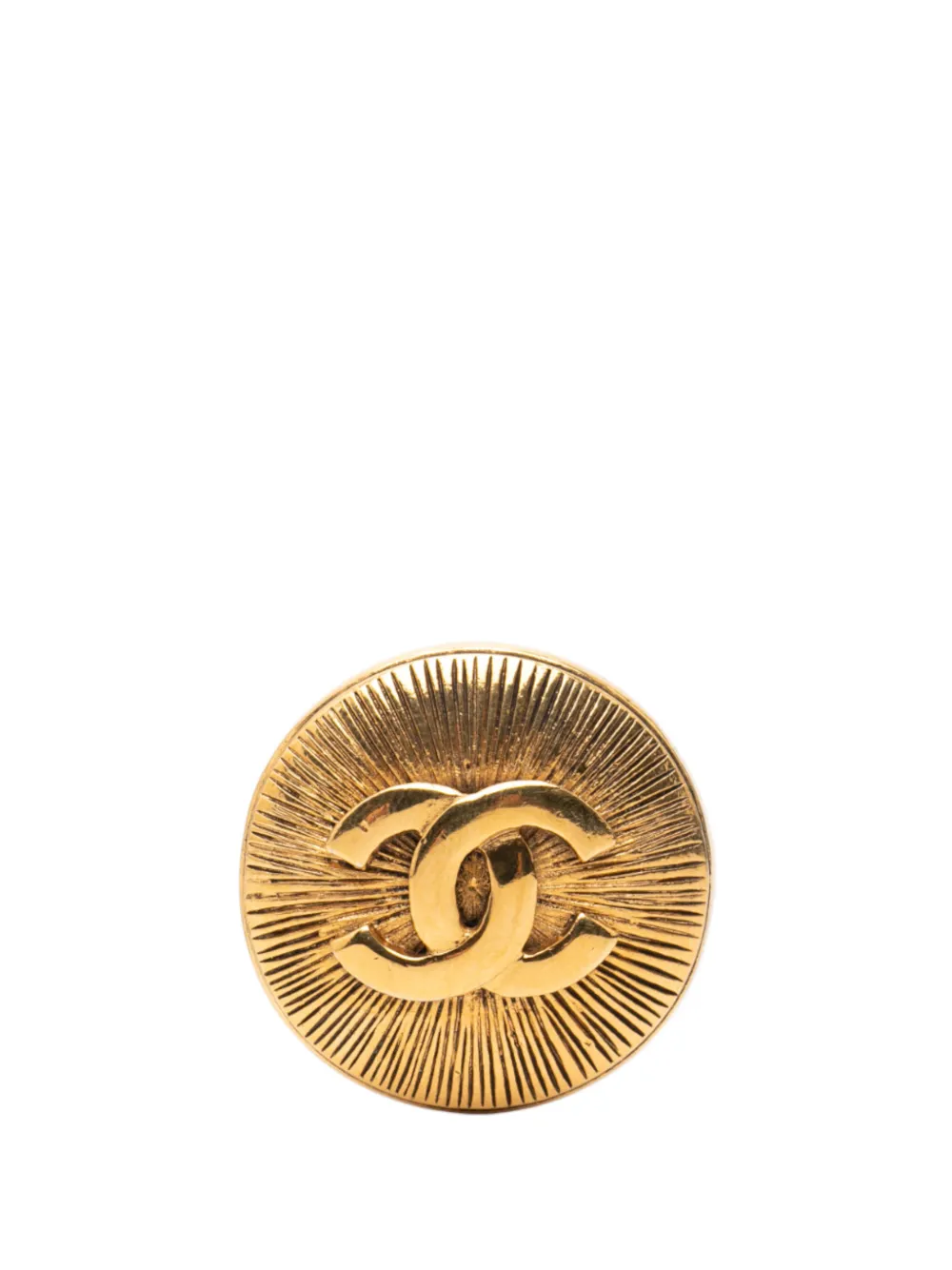 CHANEL Pre-Owned Spilla CC tonda placcata oro 1970-1980