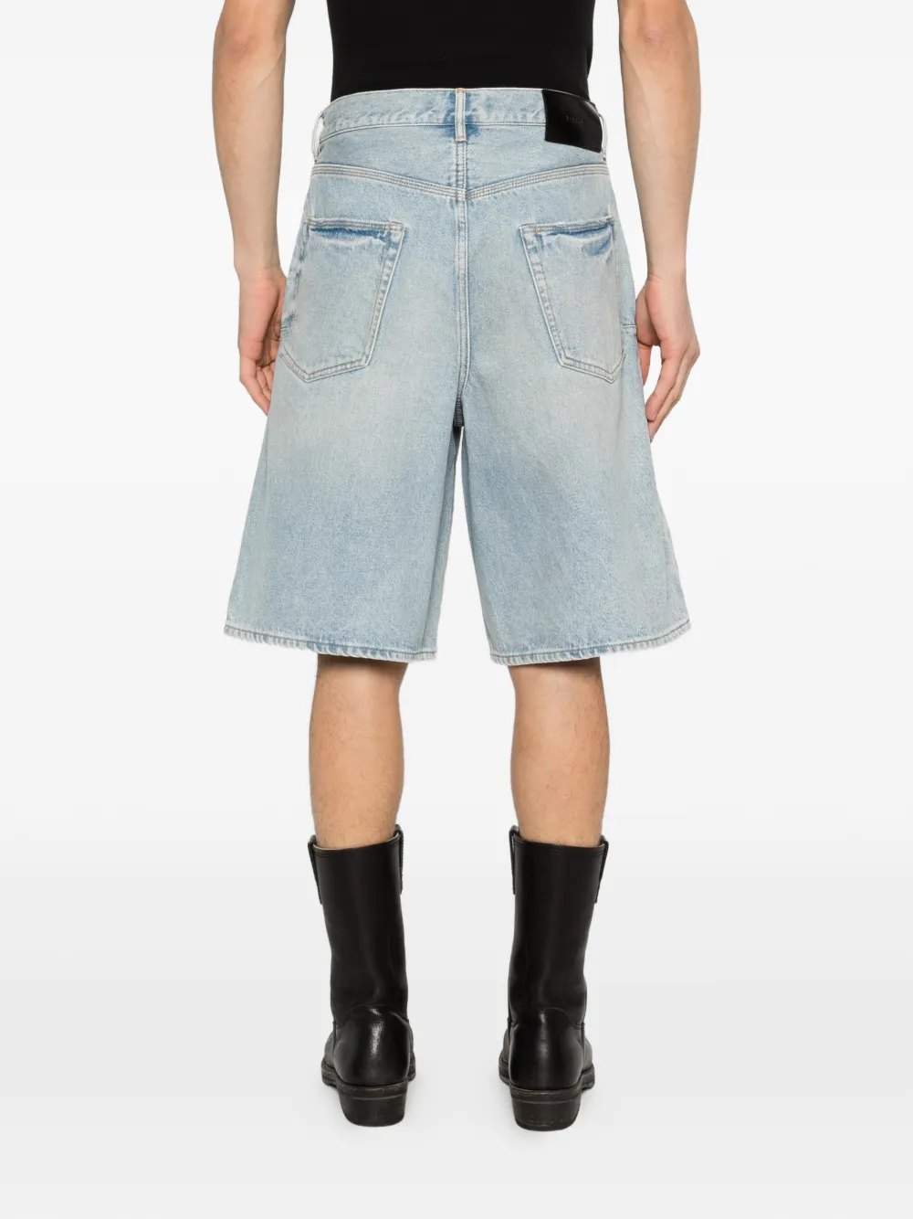 Purple Brand Denim shorts met plooien Blauw
