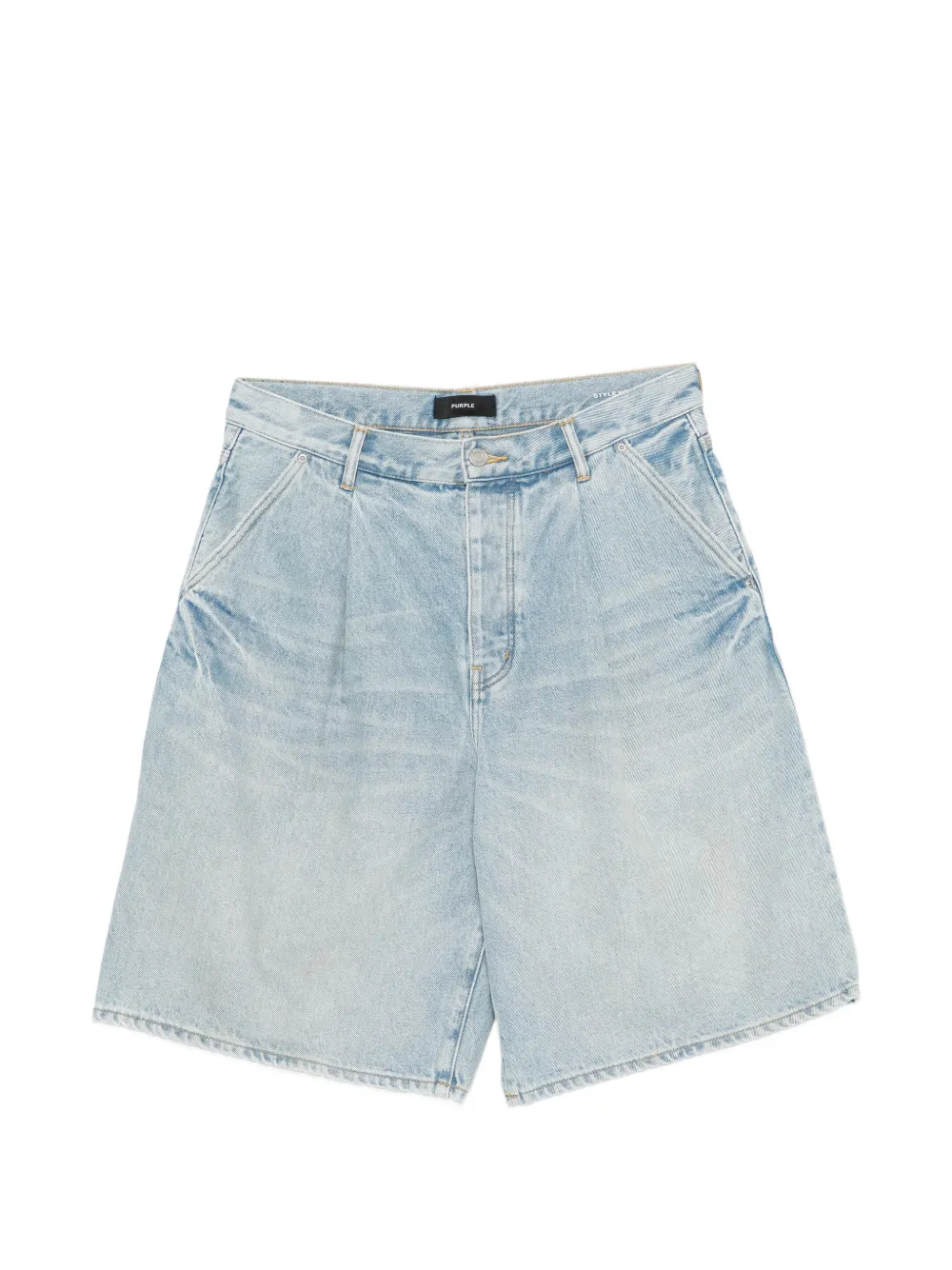 Purple Brand pleated denim shorts - Blu