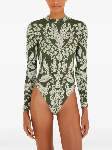 FARM Rio long-sleeve printed bodysuit