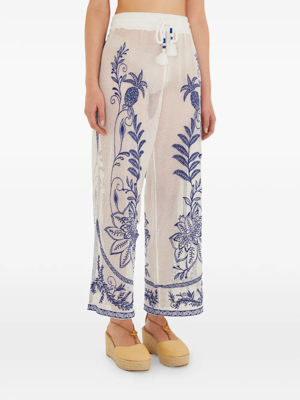 FARM Rio embroidery trousers - Bianco
