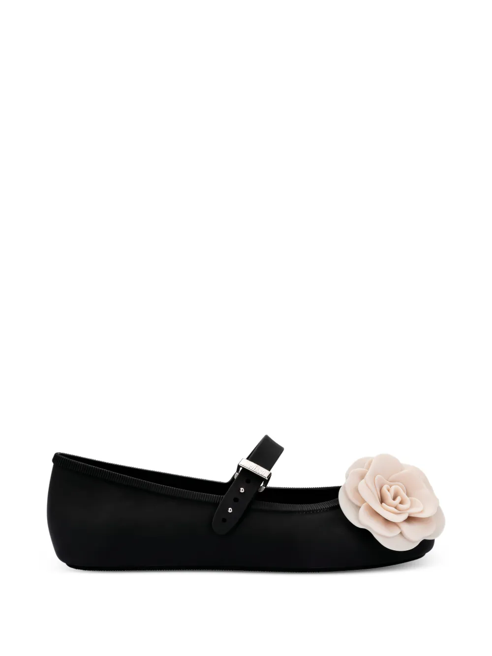 Melissa Ballerine con dettaglio a fiori - Nero
