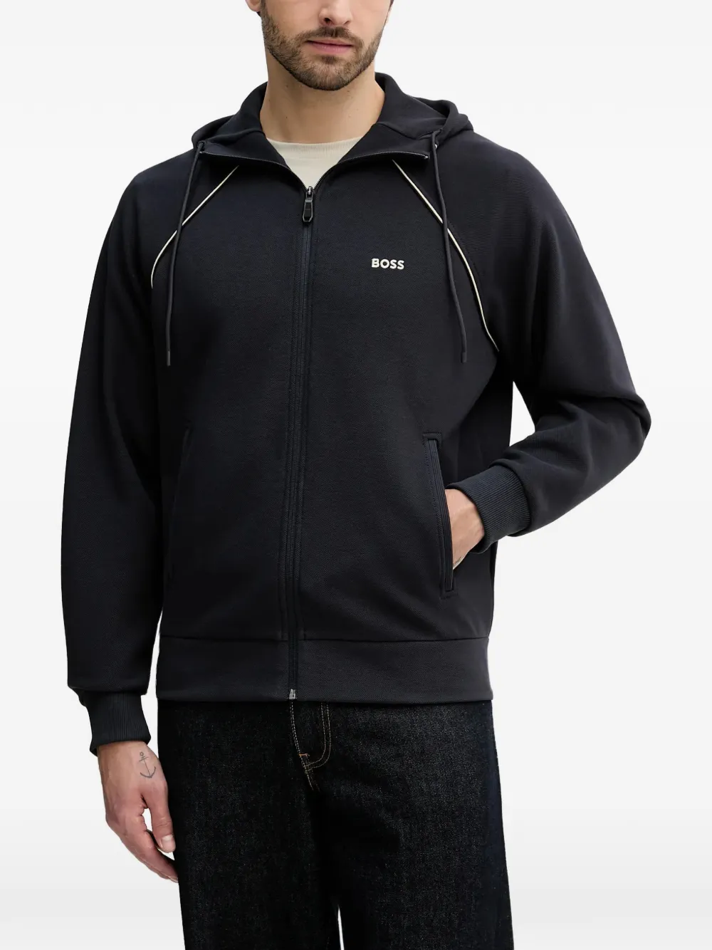 BOSS zip-up hoodie - Blau