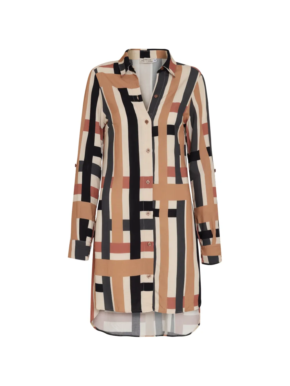 Amir Slama striped button dress - Nude